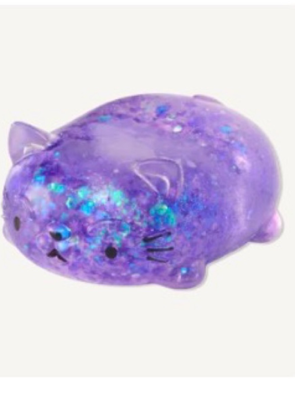 Sweet and Shimmer Halloween Fat Cat Squishy - Purple Glitter Cat